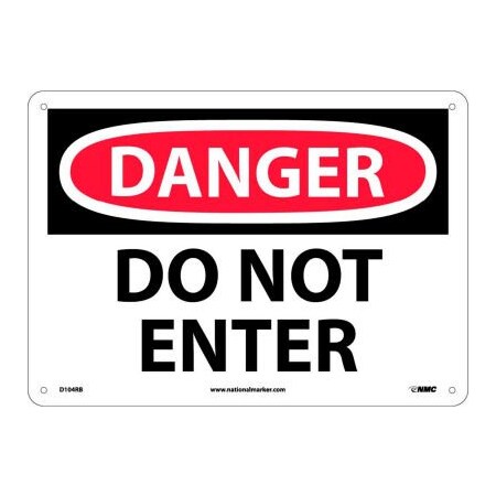 Safety Signs - Danger Do Not Enter - Rigid Plastic 10H X 14W